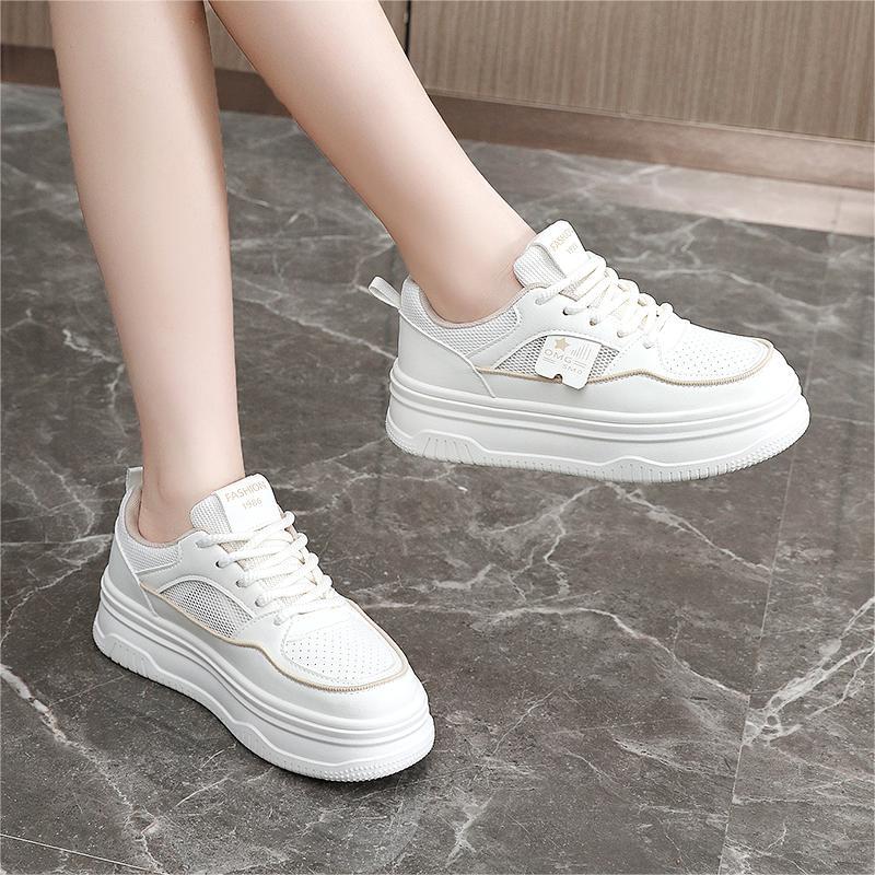 Damen Sneakers mit erhöhtem Sohlenprofil und atmungsaktiver Mesh-Oberfläche EB