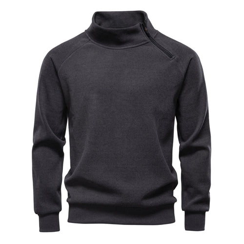 Herren Pullover mit hohem Kragen und praktischem Reißverschluss EB