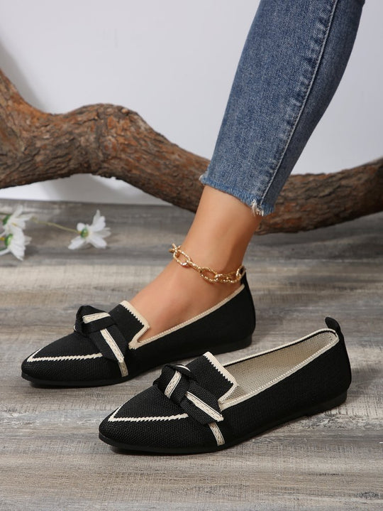 Damen flache Slipper mit modischem Schleifen-Detail EB