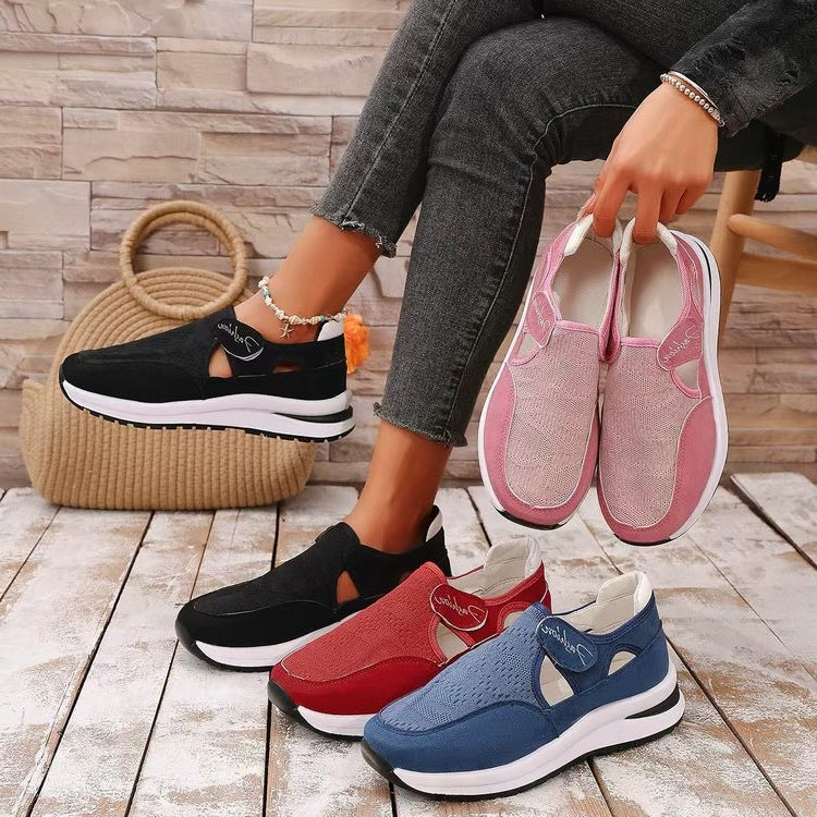 Damen Atmungsaktive Freizeitsneakers mit elastischem Riemendesign EB