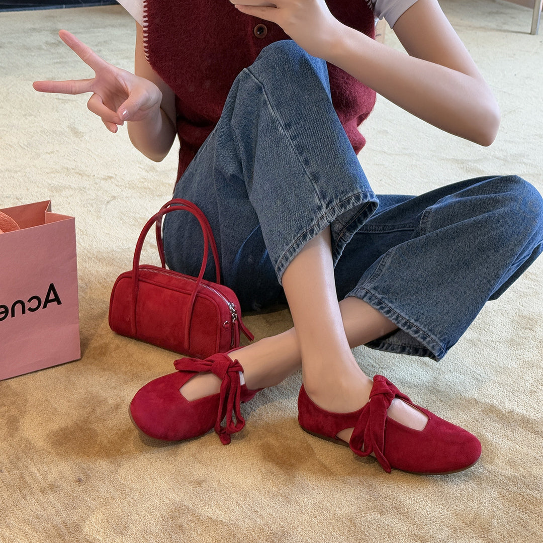 Damen Mokassins mit elegantem Knoten-Design und hochwertiger Wildleder-Oberfläche EB