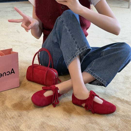 Damen Mokassins mit elegantem Knoten-Design und hochwertiger Wildleder-Oberfläche EB