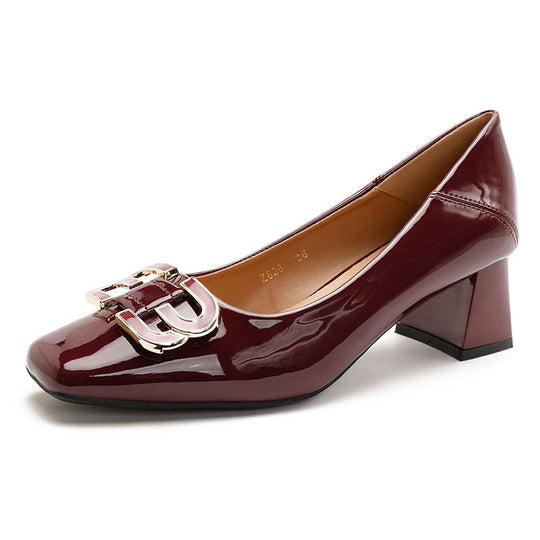 Damen elegante und modische Absatzschuhe mit quadratischer Zehenkappe EB