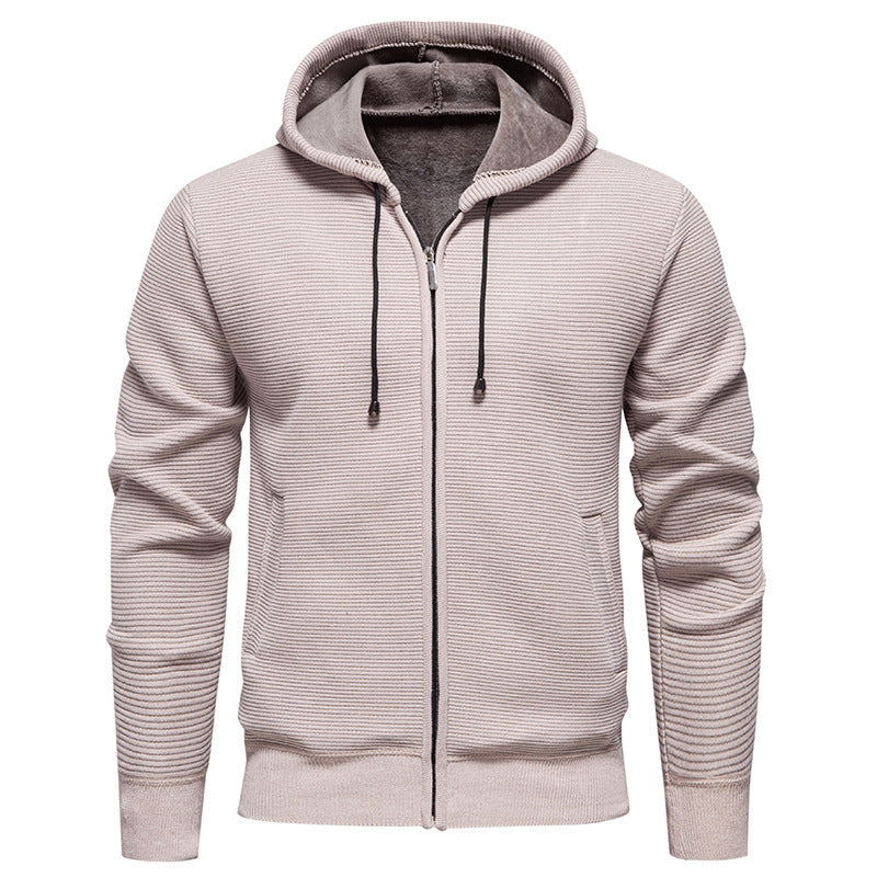Herren moderne Kapuzenjacke mit strukturierter Oberfläche und weichem Innenfutter EB