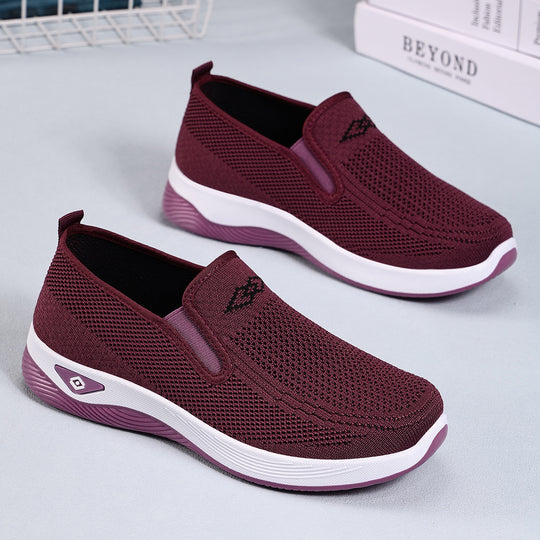 Damen Bequeme Slip-On Sportschuhe mit atmungsaktivem Netzdesign EB