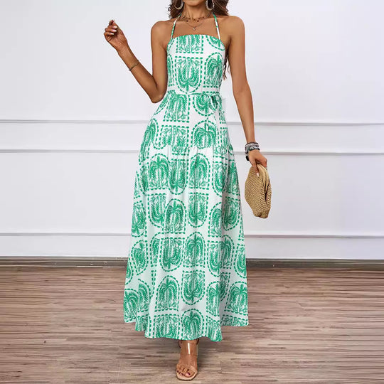 Damen Maxi-Kleid mit verspieltem Muster und eleganter Silhouette EB