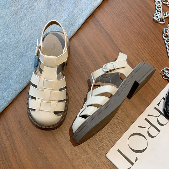 Damen Sandalen mit modernem Leisten und geschlossenen Riemen EB