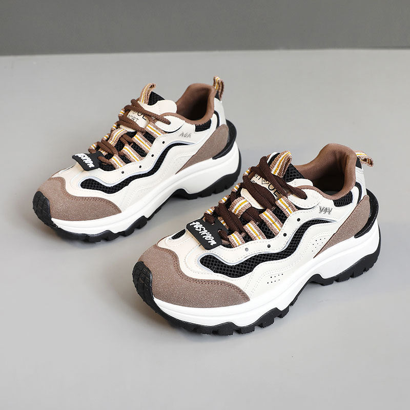 Damen Sportliche Chunky Sneakers mit atmungsaktiver Mesh-Oberfläche und gummierter Sohle EB