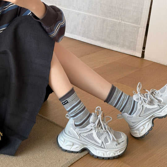 Damen Sportliche Sneakers mit atmungsaktiver Mesh-Oberfläche und stoßdämpfender Sohle EB