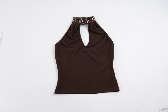Damen Elegantes Haltertop mit funkelnden Akzenten EB