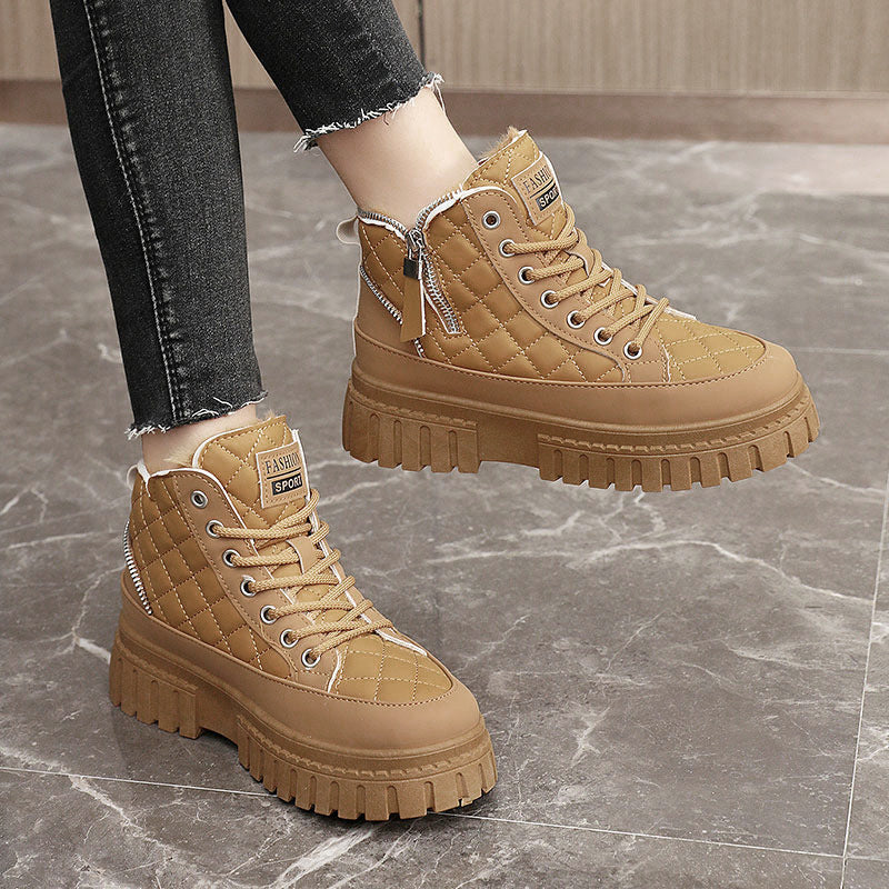 Damen Modische Winterstiefel mit gepolstertem Innenfutter und robustem Sohlenprofil EB