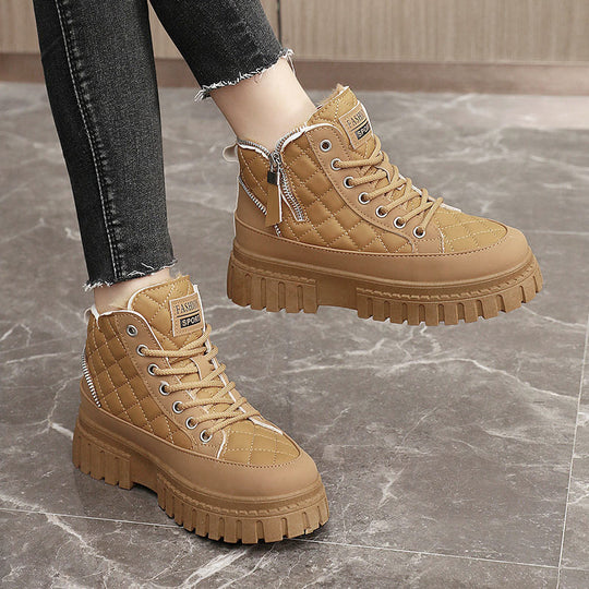 Damen Modische Winterstiefel mit gepolstertem Innenfutter und robustem Sohlenprofil EB