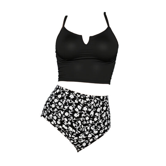 Damen Hoch tailliertes Bikini-Set mit kreativem Schnitt EB