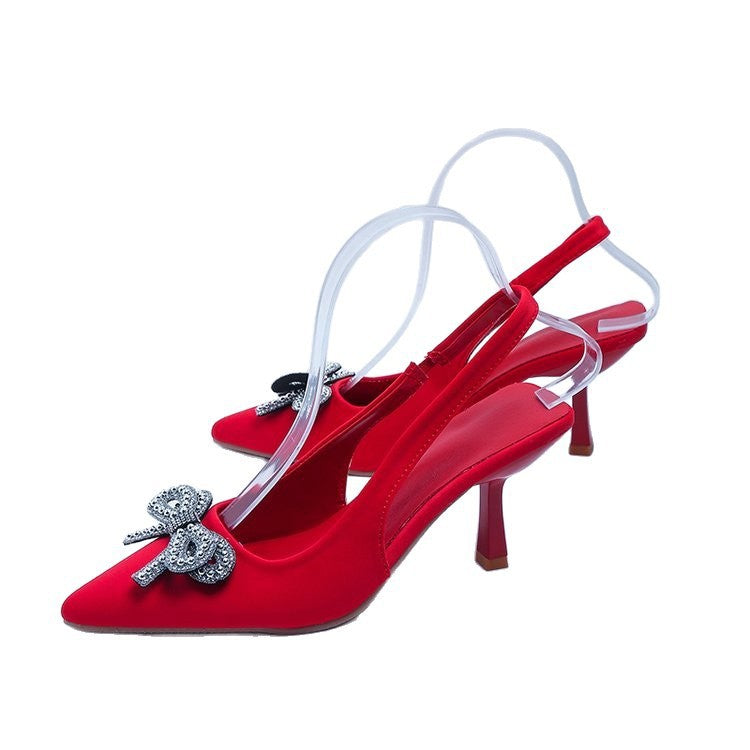 Damen Slingback Pumps mit funkelndem Schleifen-Detail EB