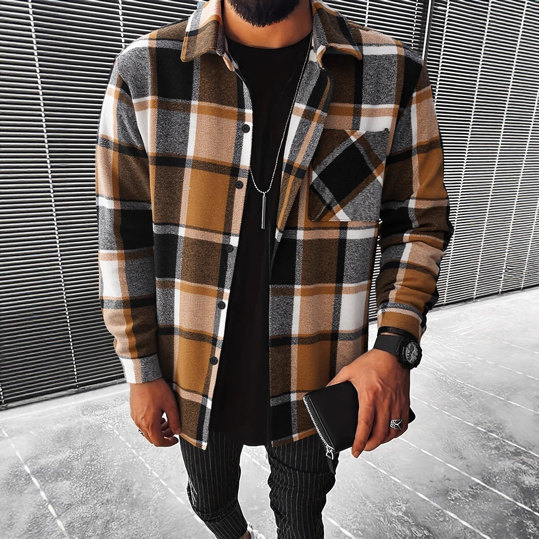 Herren Karierte Flanell Hemdjacke EB