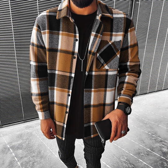 Herren Karierte Flanell Hemdjacke EB
