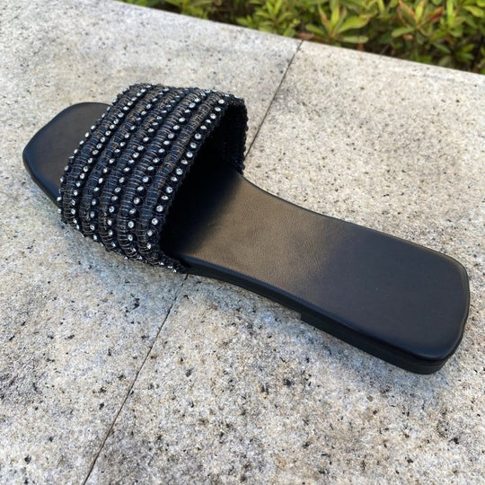 Damen bequeme Slides mit modischen Riemen EB
