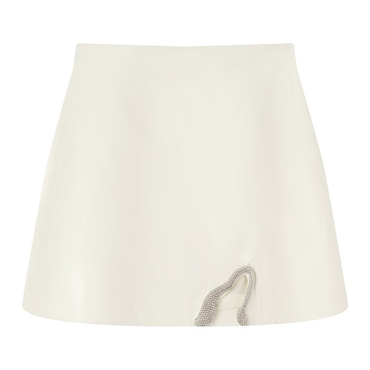 Damen Crop-Top und Mini-Rock Set mit dekorativem Detail EB