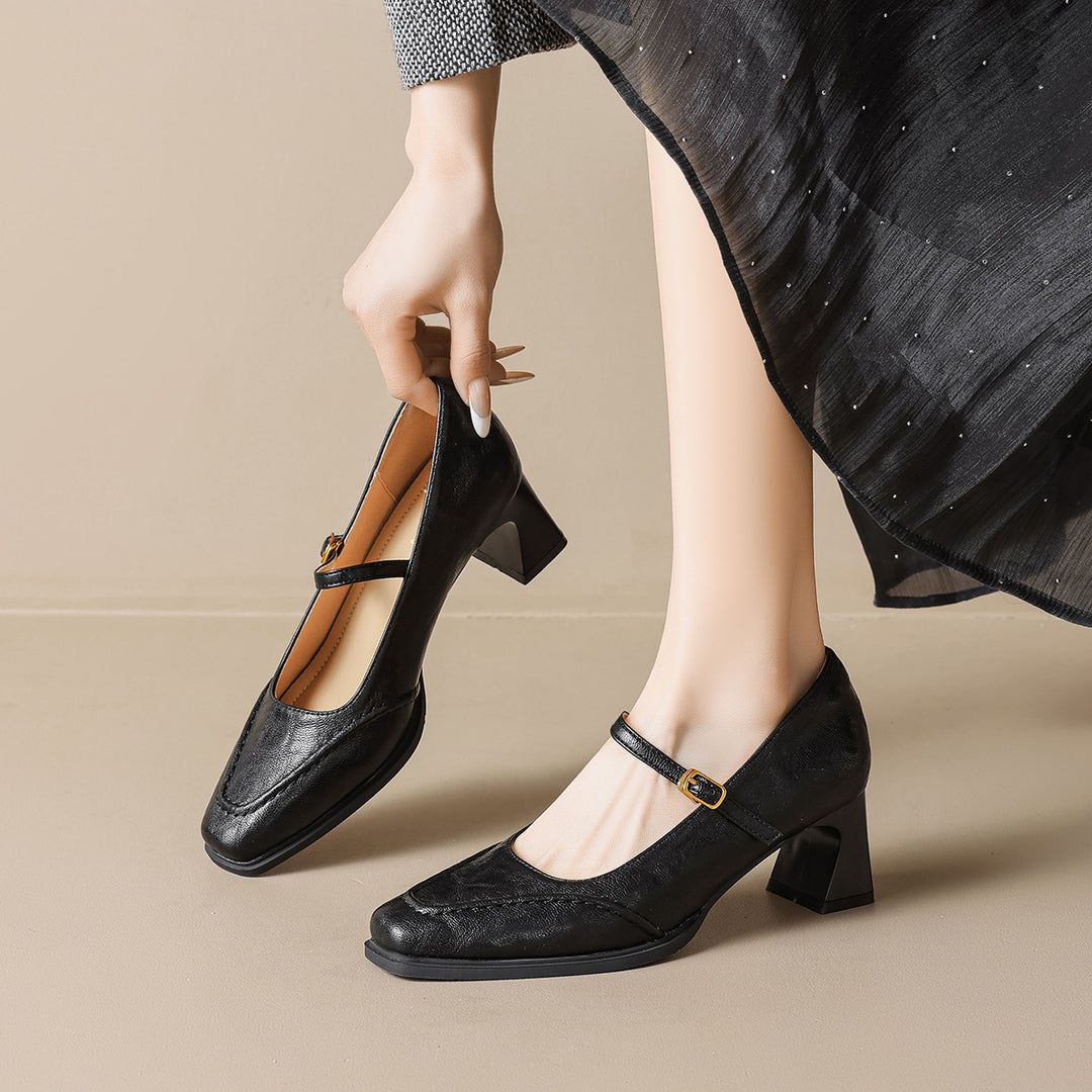 Damen elegante Pumps mit verstellbarem Riemen EB