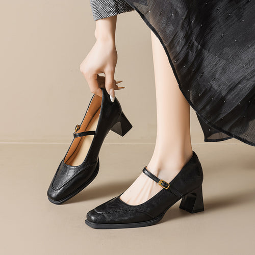 Damen elegante Pumps mit verstellbarem Riemen EB