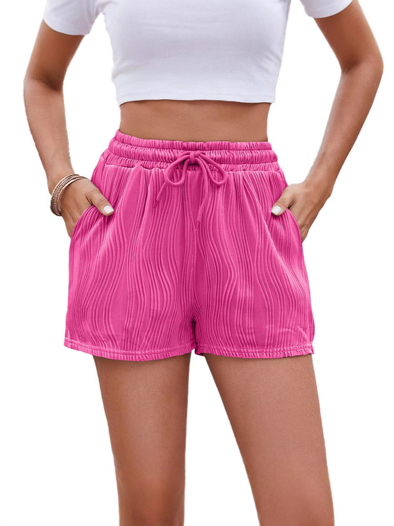 Damen Sportliche Shorts mit elastischem Bund und Raffmuster EB