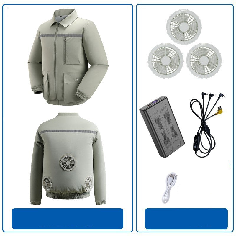 Herren nan belüftete Arbeitsjacke mit integrierten Lüftern, USB-Stromanschluss und reflektierenden Einsätzen EB