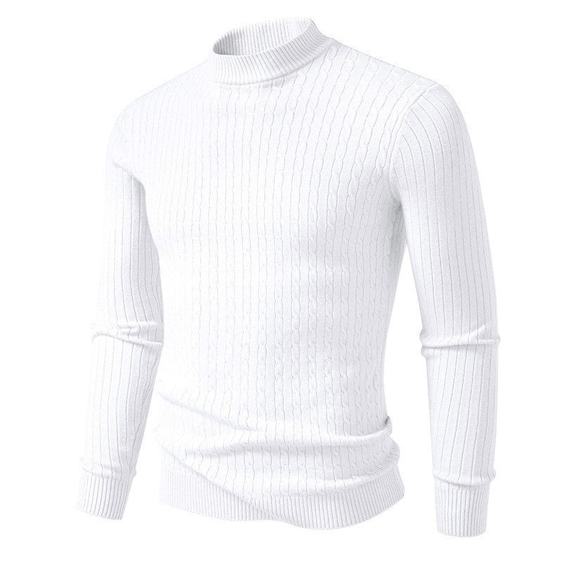 Herren Rollkragenpullover aus strukturiertem Strickmaterial EB