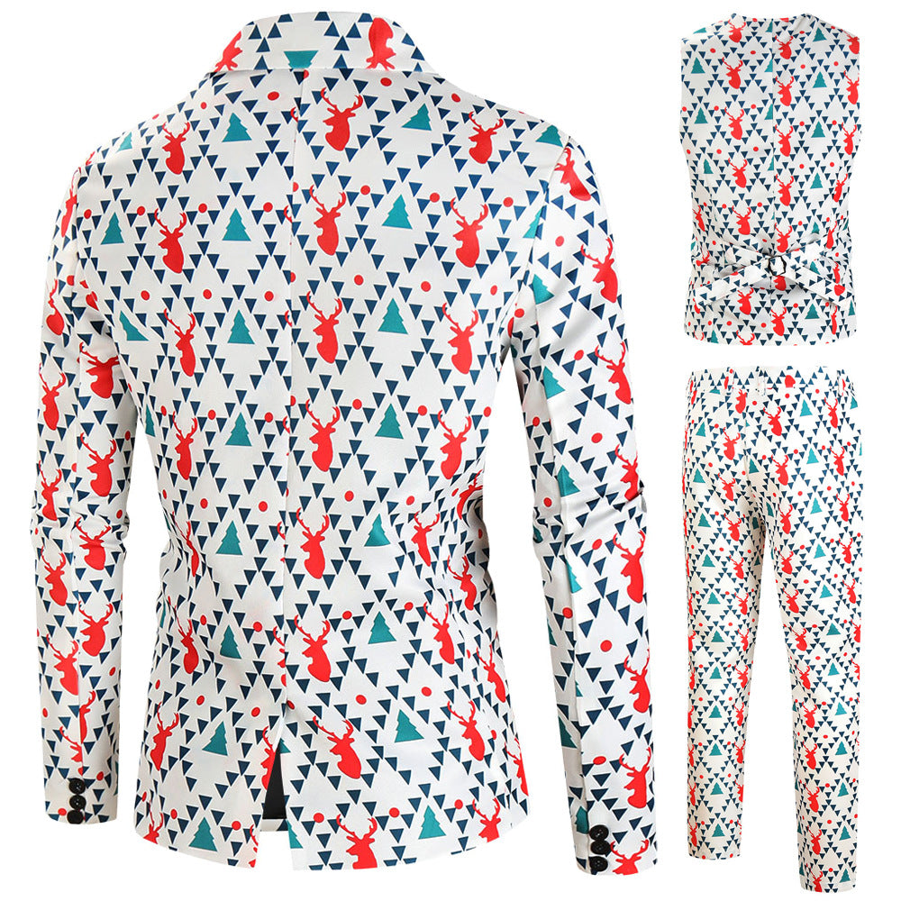 Herren elegantes Anzug-Set mit kreativem Schneeflocken-Muster EB