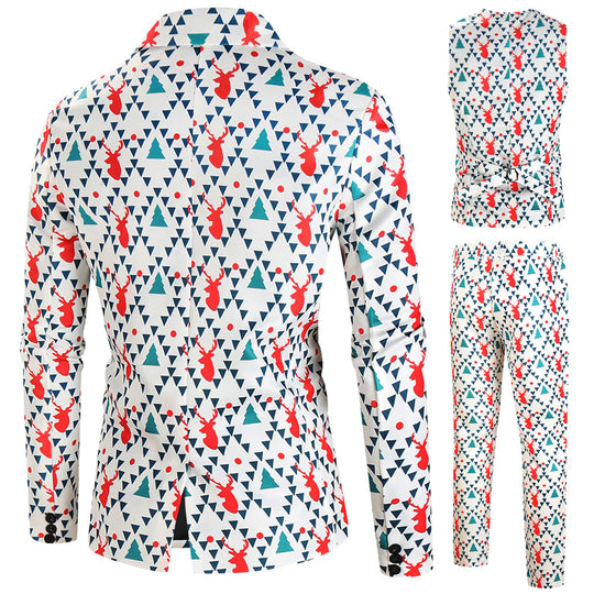 Herren elegantes Anzug-Set mit kreativem Schneeflocken-Muster EB