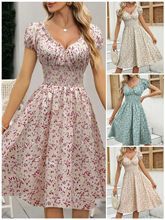 Damen Sommerliches Maxikleid mit Rüschendetails und elastischem Taillenbereich EB