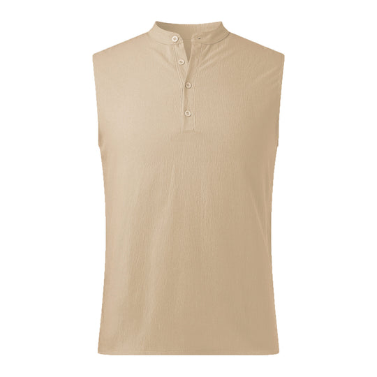 Herren Ärmelloses Henley-Shirt aus atmungsaktivem und leichtem Material EB