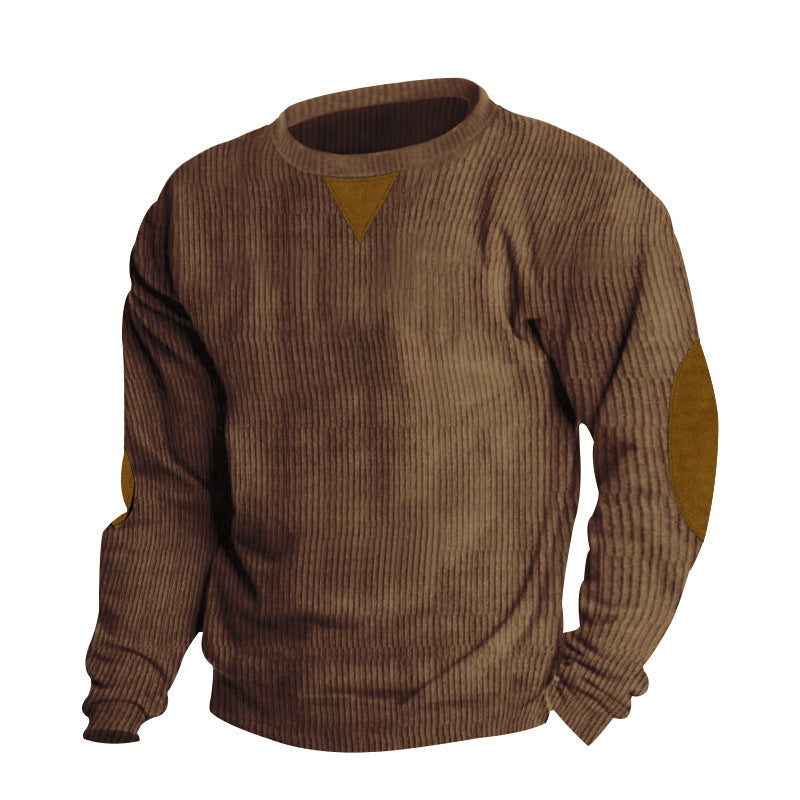 Herren bequemer Strickpullover mit eleganten Ellbogenpatches EB