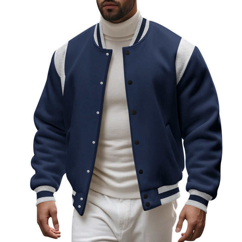Herren Sportliche Collegejacke mit modernem Design und Kontrastärmel EB