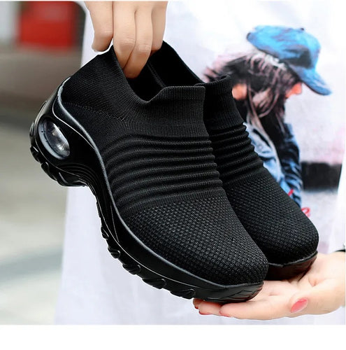 Damen Komfortable Sockensneaker mit atmungsaktivem Obermaterial EB