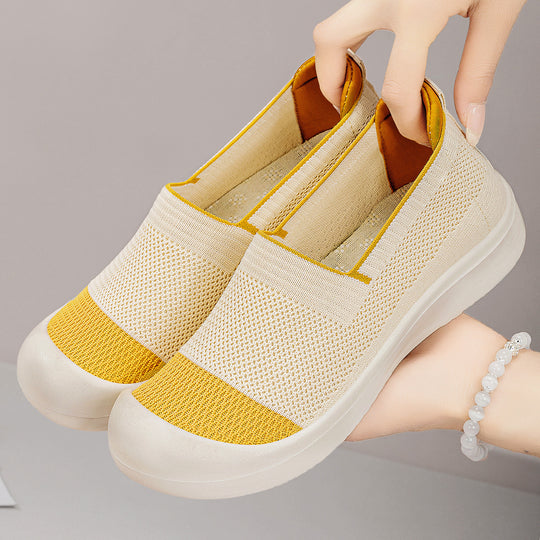 Damen Atmungsaktive Slip-On Freizeitschuhe mit elastischem Obermaterial EB