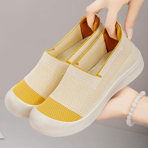 Damen Atmungsaktive Slip-On Freizeitschuhe mit elastischem Obermaterial EB