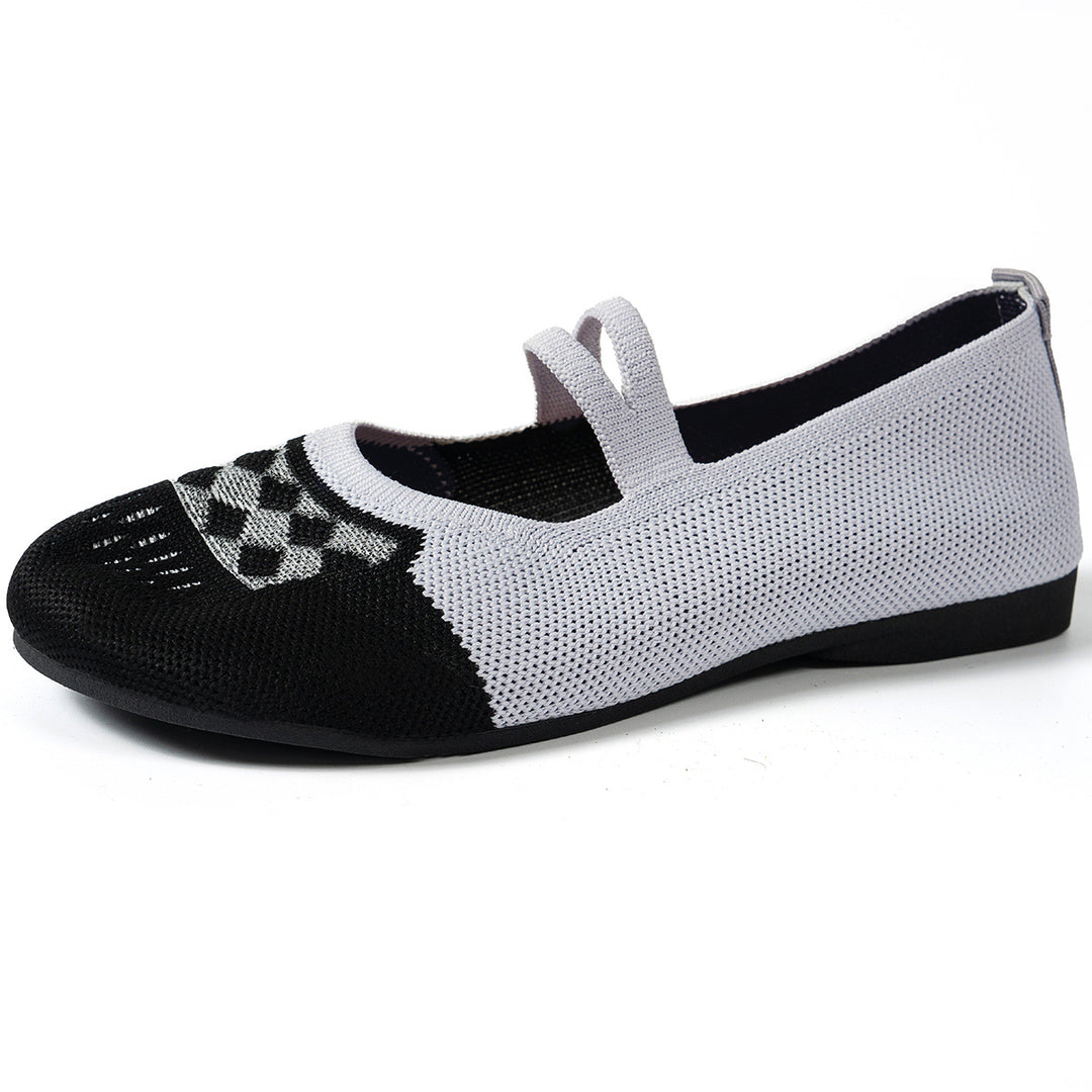 Damen atmungsaktive Strick-Ballerinas EB