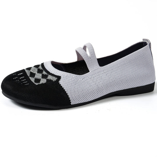 Damen atmungsaktive Strick-Ballerinas EB