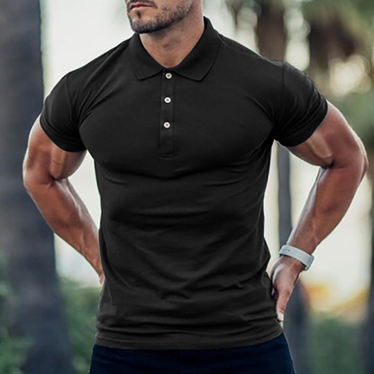 Herren Polo-Shirt mit körperbetontem Schnitt und hochwertiger Pique-Textur EB