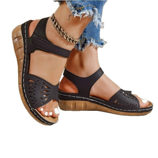 Damen komfortable Sandalen mit atmungsaktiver Oberflächenstruktur EB