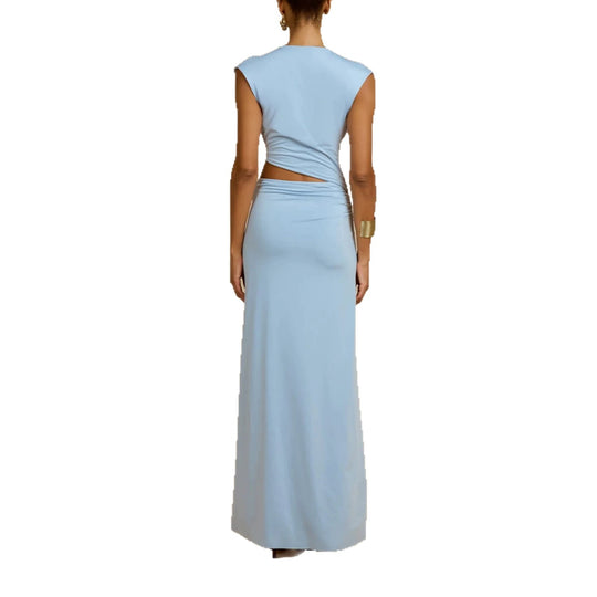 Damen Maxikleid mit raffiniertem Wickeldetail EB