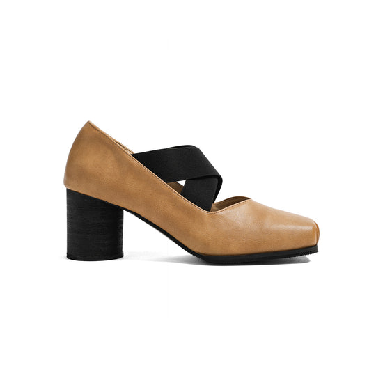 Damen elegante Ballerinas mit elastischen Riemen und glänzender Leder-Oberfläche EB