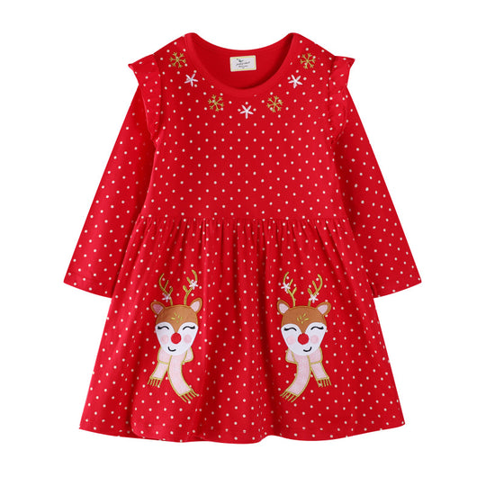 Mädchen Freizeitkleid mit festlichem Rentier-Design EB