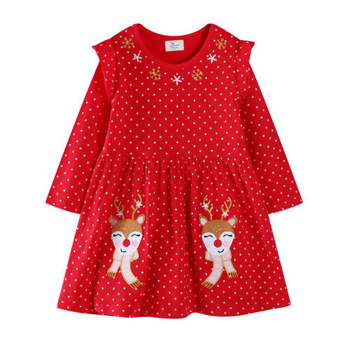 Mädchen Freizeitkleid mit festlichem Rentier-Design EB