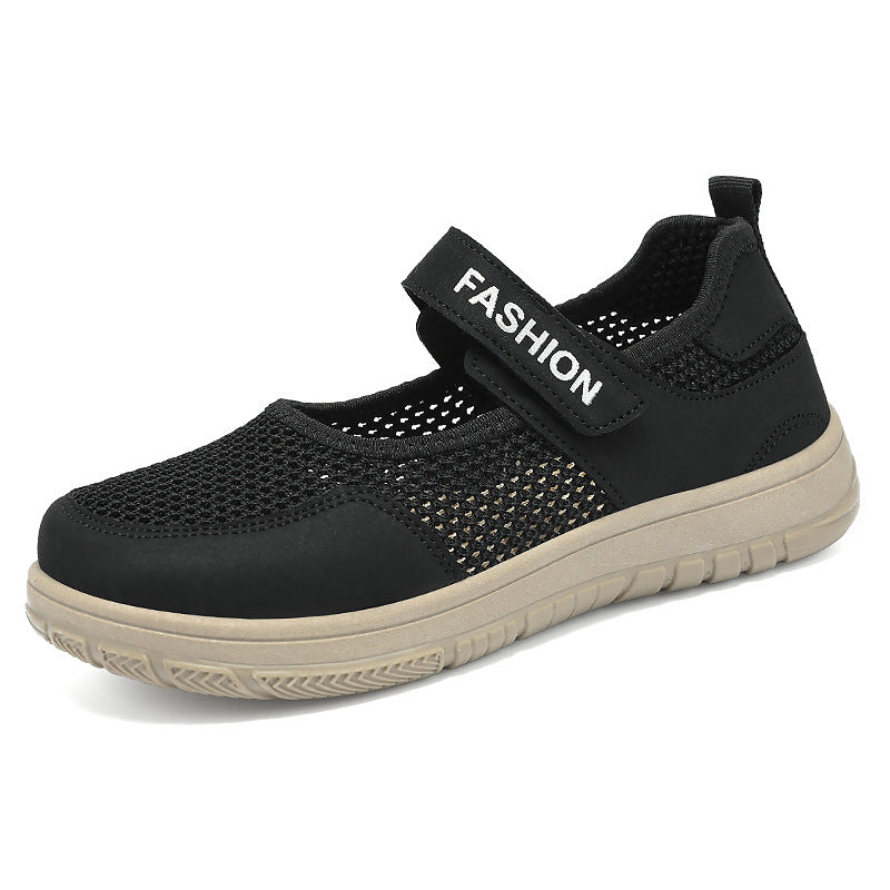 Damen Atmungsaktive Freizeit-Sneaker mit verstellbarem Klettverschluss EB