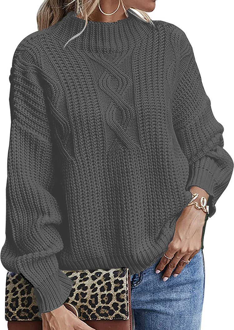 Damen Strickpullover mit elegantem Zopfdesign und modernem Schnitt EB