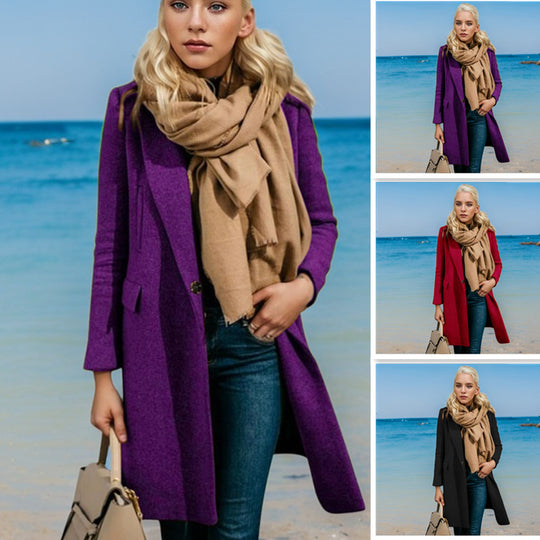Damen Eleganter Trenchcoat mit Doppelknopfleiste und hochwertigem Material EB
