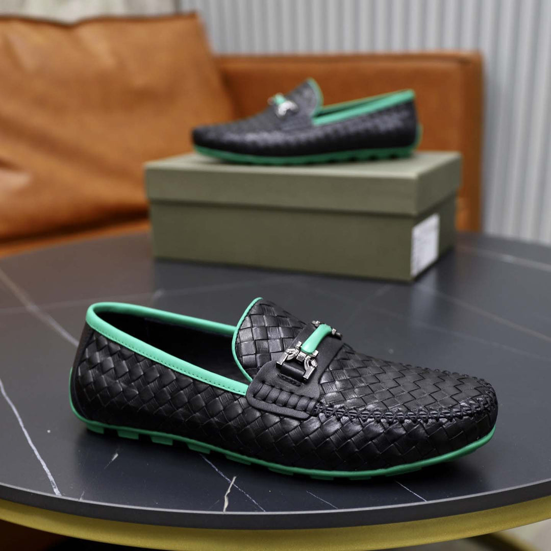 Damen Mokassins aus geflochtenem Leder EB
