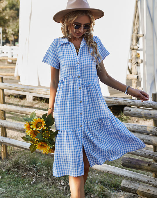 EB | Hemdkragen kariertes Kleid
