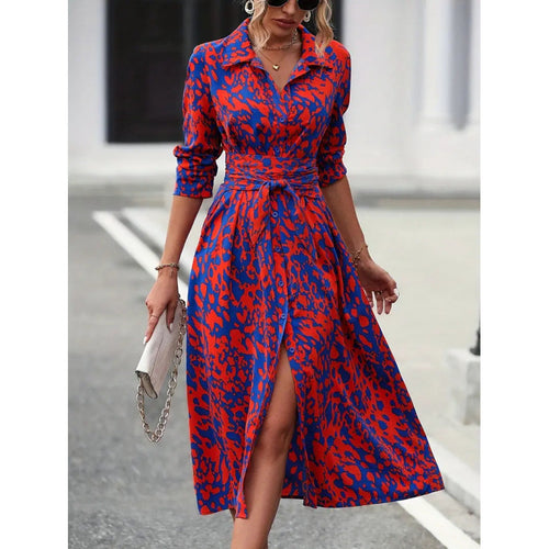 Damen Maxikleid mit eleganter Wickeloptik und raffinierten Blumendetails EB